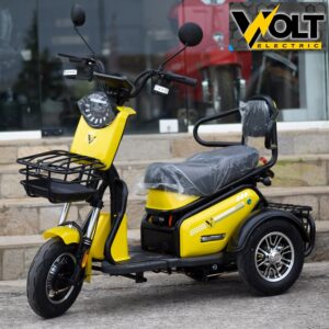 Двуместна електрическа триколка PUDDING PRO Volt Electric, 1800W, жълта